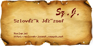 Szlovák József névjegykártya