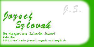 jozsef szlovak business card