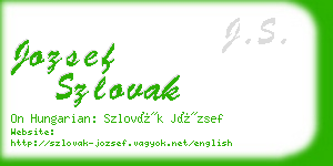 jozsef szlovak business card